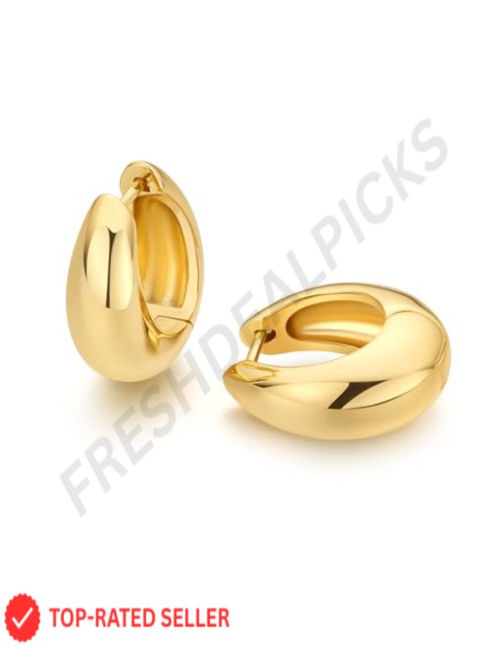 18K Gold Plated Huggie Hoop Earrings, Small Hypoallergenic Earrings for Women